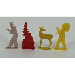 VTG Premium Cracker Jack Prizes Toys Stand Up Deer Cowboy Tree Native American